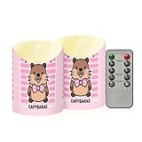 miaozhen Flammenlose Stumpenkerzen 2er Set Just A Girl Who Loves Capybaras Realistische...
