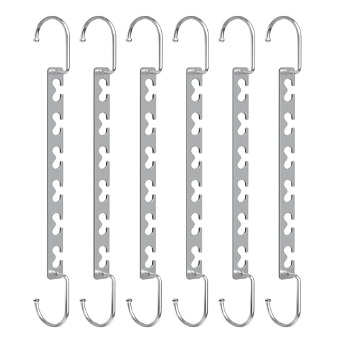 Space Saving Hangers for Clothes 6 Pack, Sturdy Metal Hangers Wardrobe Organizer, Magic Cascading Hanger, Closet Space Saver Closet Organizers and Storage - Image 9