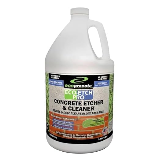 Eco-Etch Pro Concrete Etcher, Concrete Cleaner, Efflorescence Remover, No Fumes, Will Not Burn Skin - Safer Than Muriatic Acid, Will Not Harm Vegetation, 1 Gallon