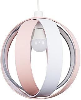 MiniSun Modern Pink Cocoon Globe Style Ceiling Pendant Light Shade - Complete with a 10w LED Bulb [3000K Warm White]