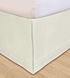 Veratex The 'Hike Up Your Skirt' Collection Adjustable 3 Piece Solid Pattern Polyester Fabric Ruffle Bed Skirt Set, California King Size, Ivory