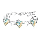 友人や恋人のための美しいクリスタルブレスレットジュエギフトママと妻のためのクリスマスの誕生日プレゼント ストレッチブレスレット (Yellow, One Size)#0721