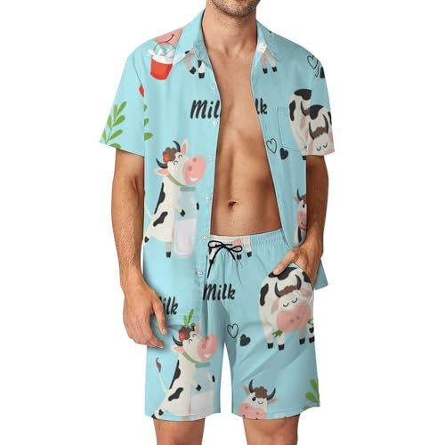 Chemise hawaïenne vache hommes ensemble pantalon et short pour rester au frais