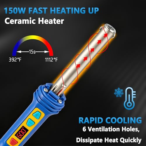 Image of GNI Upgraded 150W LED Digital Adjustable Temperature Plastic Welder | 106PCS Welding Rods Repair Kit, 4 Tips 3 IN 1 Soldering Iron Kit, Plastic Welding Kit for DIY /Bumper Kayaks