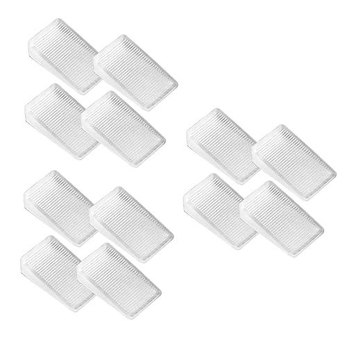 BELLIFFY 12pcs Door Wedge Door Stoppers Furniture Levelers Indoor/Outdoor Furniture Shims Flexible Shims Bed Shims Toilet Shims Home Improvement DIY Leveler Level Wedge White PVC