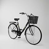 JISHOP Bicicleta Urbana Bicicleta Rodada 26, Marco, Estructura de Acero con Canasta para Adulto, Diseño Clásico Vintage