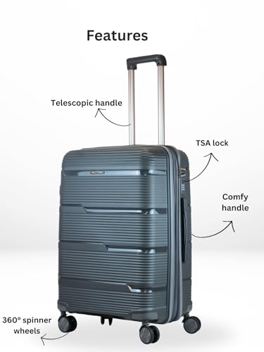 Image of Ligobags Polyester 8 Wheels 360 Degree Wall Street Soft-Sided Cabin Luggage Laptop Roller Case |24 Inch Trolley Bag