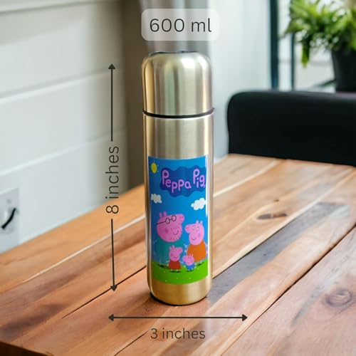 Image of Stylbase Stainless Steel Hot and Cold Vacuum Flask Bottle Girls Boys Water Bottle Leak-Proof for Office Gym Home Kitchen Hiking Travel Sports School 600 ml (PP Steel Bottle)