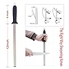 Wiitek 12inch Diamond Houselold Sharpening Rod, Professional Kitchen Knife Sharpener Steel, Premium Knife Blades Honer, Ideal for Kichen, Master Chef, Home Cooking and Hunting, 600# Grit, Oval