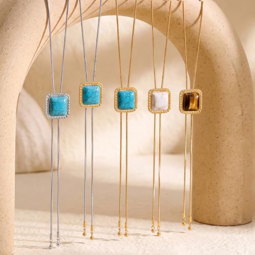 MURNA KARE Western Cowgirl Natural Tiger Eye Stone Necklaces for Women — view 2