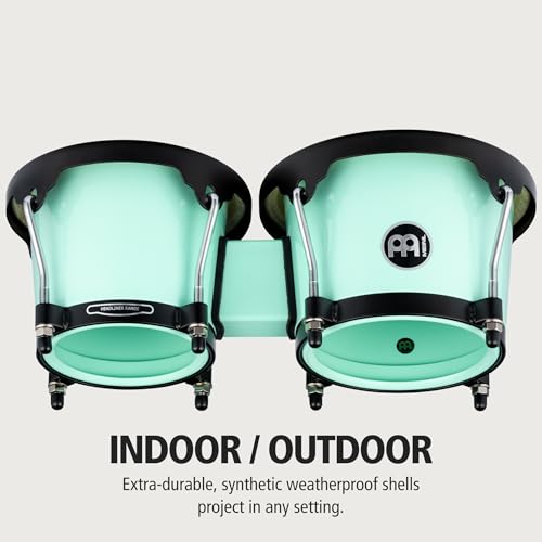 Image of Bongo Drum Set with Durable Synthetic All-weather Shells, Journey Series - NOT MADE IN CHINA - Natural Buffalo Skin Heads, 2-YEAR WARRANTY