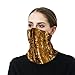 ZGHQHCDRH Gold Sequin Sparkle Neck Gaiter Personalized Soft Windproof Face Cover Cozy Winter Neck Warmer Gator Scarf Multipurpose Fashion Breathable Bandana Face Mask Scarf for Adult