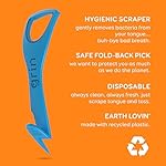 GRIN Tongue Cleaner, 48 Count, Disposable Tongue Cleaner, Hygienic Scraper, Recycled Plastic, Clean Tongue, Promote Fresh Breath, Includes Safe Fold- Back Tooth Pick - Image 4