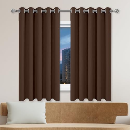 カーテン 1枚セット 205 x 165 cm カーテン1枚組級遮光ドレプ2ット目隠しおしゃれセ部屋寝室幼児園喫茶店, 茶色