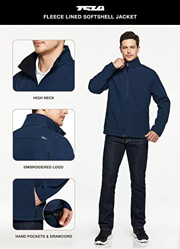 Image of TSLA Men's Full-Zip Softshell Winter Jacket, Waterproof Fleece Lined Athletic Jacket, Outdoor Sport Windproof Jackets