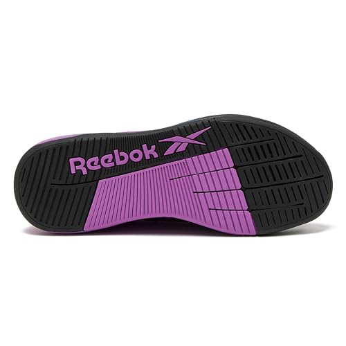 Reebok Nano X5 Sneakers for Women, Cross Training Gym Walking Shoes Women, Black/Twilight Purple/Purple Rave, 11