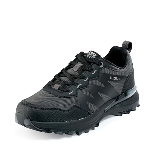 LEOSS ORIGINAL Zapatillas de senderismo para hombre, zapatillas de deporte con cordones, zapatos de calle, zapatos de ocio, zapatos de caminar, zapatos deportivos de piel, antideslizantes, Negro , 42 LEOSS ORIGINAL Zapatillas de senderismo para hombre, zapatillas de deporte con cordones, zapatos de calle, zapatos de ocio, zapatos de caminar, zapatos deportivos de piel, antideslizantes, Negro , 42