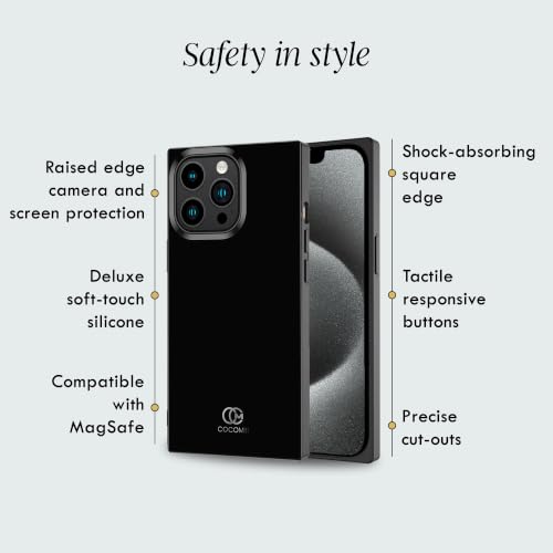 Image of COCOMII Rectangle for iPhone 15 Pro Case, Glossy Ebony