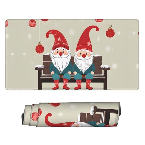 Tapis de souris de jeu extra large 75x40 cm noir avec nains de Noël