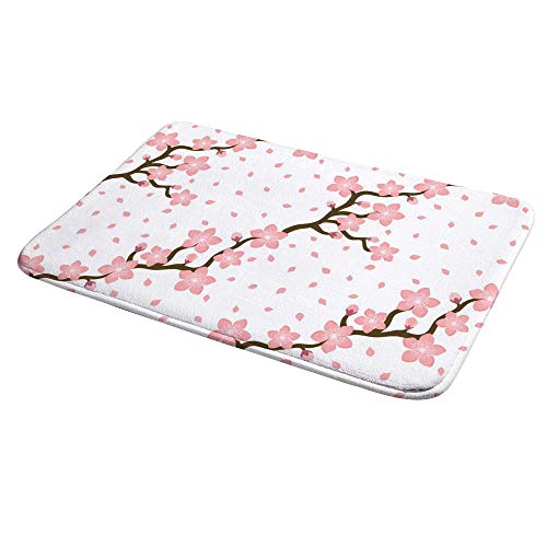 Tapis de bain antidérapant Sakura rose à mémoire de forme 36x61 cm - 5