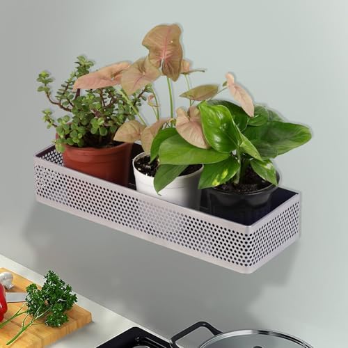 Image of SHIOK DECOR Long Metal Floating Wall Shelf Rack,for Decoration of Wall Living Room, Bedroom & Kitchen,Rack for Showpieces,Planter & Organizing Display Decorative Items - Silver 2 pcs