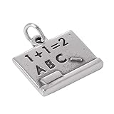 Material: 925 Sterling Silber TheCharmWorks Sterlingsilber Schultafel Charmanhänger  Sterling Silver Blackboard Charm