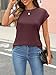AUTOMET Women's Loose Fit Cap Sleeve Top, Comfort Crewneck Casual T-Shirt for Summer WineRed M