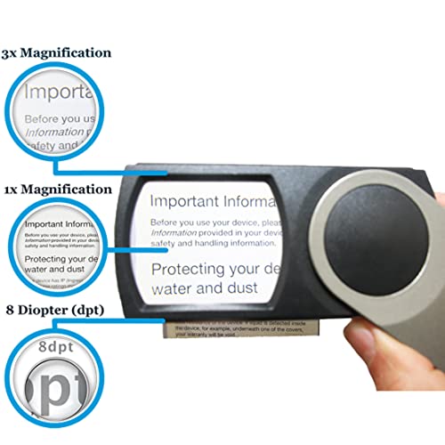 Premium Pocket Magnifying Glass with LED Light 3X; Small EasY Magnifier Hand Held Lighted Magnify Glasses for Reading Tiny Print, Menu, Pill Bottles; Mini Lens for Visually Impaired A Low Vision Aid 3 Premium Pocket Magnifying Glass with LED Light 3X; Small EasY Magnifier Hand Held Lighted Magnify Glasses for Reading Tiny Print, Menu, Pill Bottles; Mini Lens for Visually Impaired A Low Vision Aid - Image 4