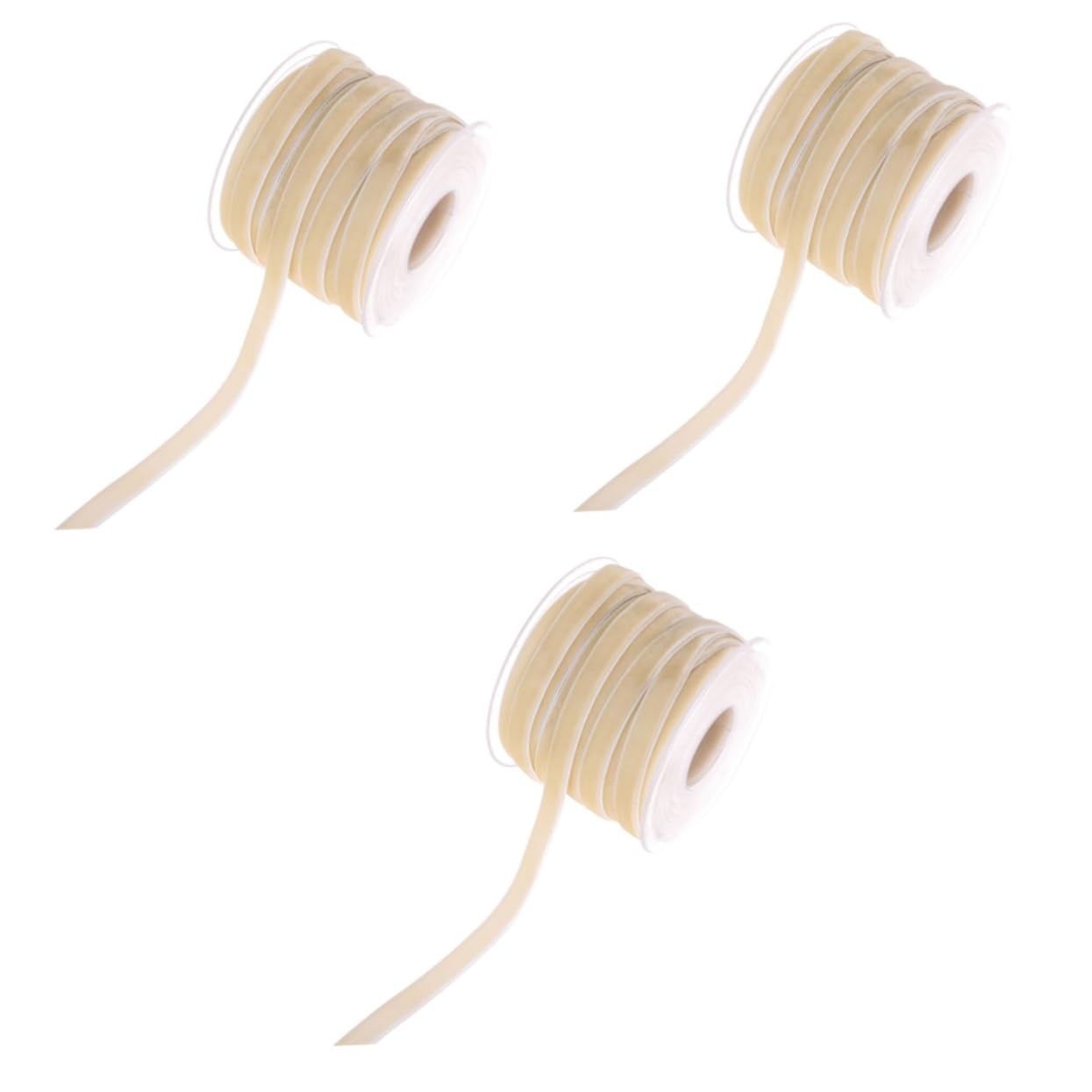Ruban décoratif beige à texture souple : lot de 3 rouleaux résistants pour loisirs créatifs
