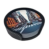 Matériaux : ce dessous de verre imprimé New York City est fabriqué en cuir synthétique, avec une surface délicate et douce qui est facile à nettoyer.