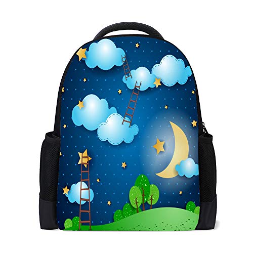 Sac à dos de voyage imprimé licorne 16x6x11Inch grand compartiment à fermeture zippée solide
