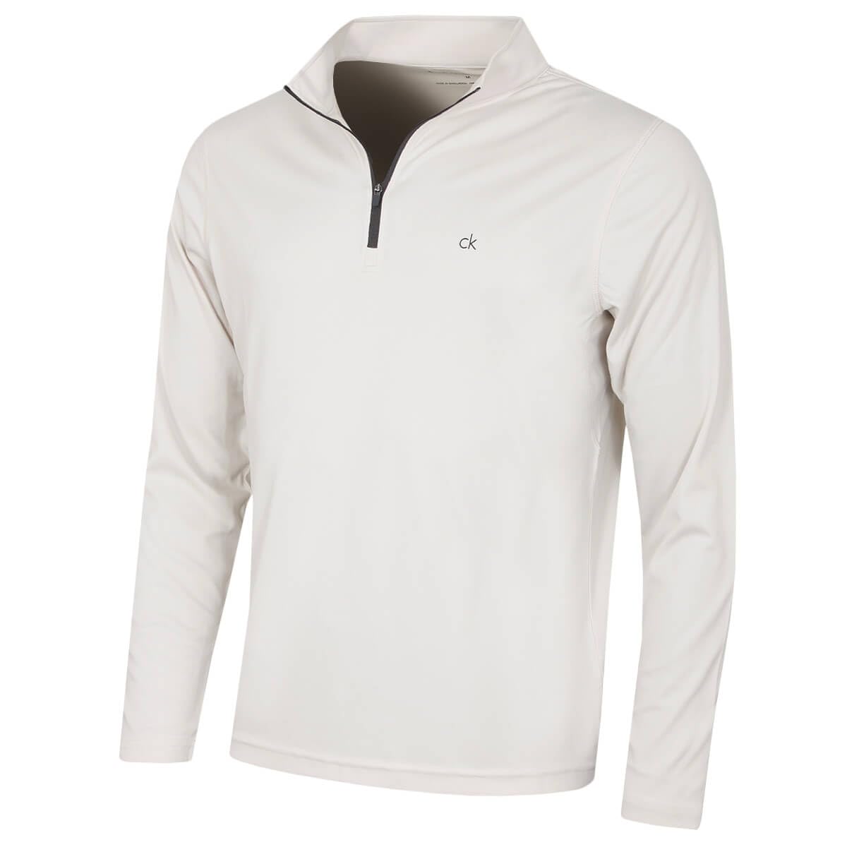 Calvin Klein Mens Harlem 1/4 Zip Sweater - Oat Meal - XXXXL
