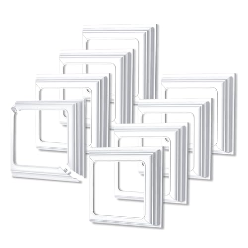 4x4 Post Base Cover, 4x4 Post Skirt, 8 Pcs Vinyl Post Skirt for Post Base Trim, Wood Vinyl Post Hand and Stair Rails by HOOTO(White, 8 Pack)