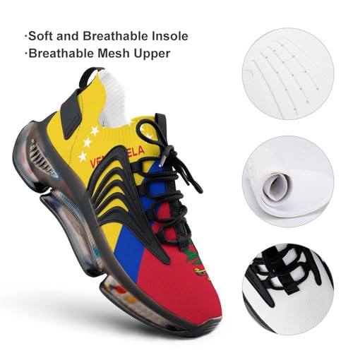 Venezuela Flag Walking Shoes for Men Lightweight Tennis Fashion Elastic Sports Shoes Cushion Basketball Shoes3