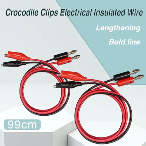 Image of Banana Plug to Alligator Clip Test Lead Wire Cable, 99CM Power Leads for Electrical Testing, Current Voltage Multimeter Test Line Laboratory Teaching Tools
