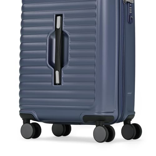 Image of Skybags Plastic Trunk Cabin Trolley Bag, 55cm | Small Hardsided Luggage with Smooth 8 Spinner Wheel & TSA Lock | Suitcase for Travel | 5-Year International Warranty (Navy)