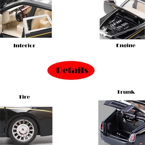 Vehículo a escala 1:32 Phantom modelo negro con sonido y luz miniatura 4