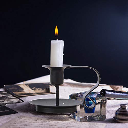 Iron Candle Holders,Set Of 2 Candlestick Holders For Taper Candle,Fit 3/4 Inch Candles Birthday Weddings Party Decorative Iron Candle Holders (2, 4.4X2.9 In) #TOP6