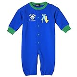 [XLARGE KIDS] エクストララージ キッズ ベビー服 長袖ロンパース 50cm-70cm ファニーゴリラ&ドリップロゴカバーオール ブルー(50-70cm ブルー)