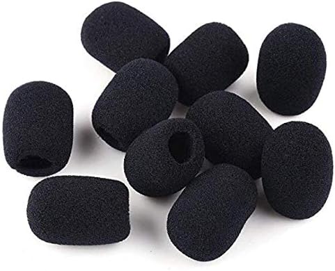 SMIN 10 Pcs Mini Microphone Headset Windscreen Foam Mic Cover （L 25mm x D8mm）