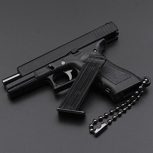 Tactical Mini Pistolet Porte-clés 1: 3 Métal avec pièces mobiles Modèle de pistolet réaliste Collection Pendentif Sac Charm pour Hommes Armée Fan Boyfriend Cadeau