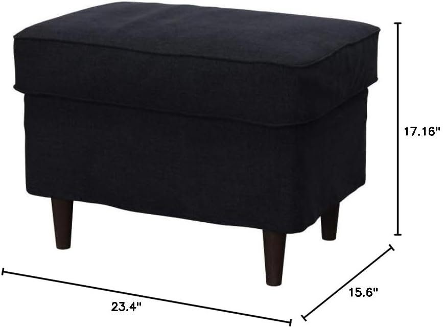 Soferia Replacement Compatible Cover for Strandmon Footstool, Fabric Elegance Dark Grey