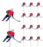 Eishockey Events Clubs Geburtstag Party Essen Kuchen Cupcakes Picks Sticks Dekorationen Topper Stand Up Food Flags (14 Stück)
