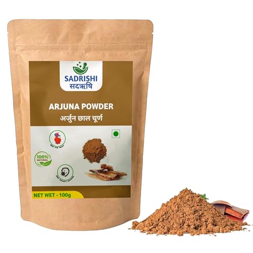 Image of SADRISHI Organic Arjun Chaal Powder - Arjun Bark | Supports Heart Health, for Cardiovascular Health Promotes Good Cholesterol|. (100) | Pack of 2