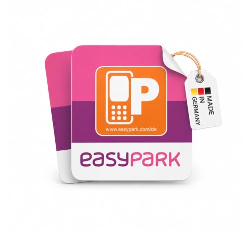 2X EASYPARK Hinterglasaufkleber Vignette Set - Ticket Aufkleber | Vignette Auto Park APP Sticker - Parkplakette (4 5 x 4 cm extra klein UV Schutz wiederablösbar)