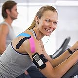 Taśma Kinezjologiczna Nieobcinana Taśma Sportowa do Ćwiczeń, Sportu i Regeneracji Kontuzji, Fizjo Taśma Idealna Dla Kolan, Stawów, Wsparcia Mięśni (4 Rolki Niebieskie)