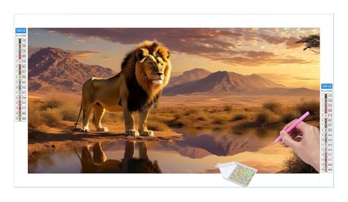 Point de Croix Cristal Peinture Diamant Adulte Anti-Stress Motif Lions 5D DIY