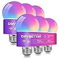 DAYBETTER Smart Light Bulbs, Smart Bulb That Work with Alexa & Google Home, 2.4G WiFi Bluetooth Alexa Light Bulbs, RGBCW Color Changing LED Light Bulb, 60W Equivalent, 800LM, 6Pack
