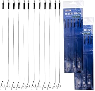FFOFGFEM 12 PCS Curve Shank Carp Hooks Fishing Hair Rigs Barbless Carp Fishing Tackle Fishing Hook for Using in Freshwater and Saltwater