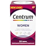 Centrum Multivitamin for Women, Multivitamin/Multimineral Supplement with Iron, Vitamin D3, B Vitamins and Antioxidant Vitamins C and E, Gluten Free, Non-GMO Ingredients - 120 Count
